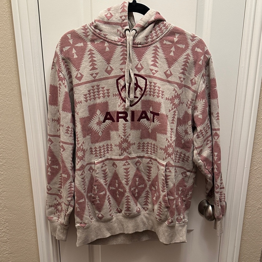 Ariat Geometric Pink and Cream Hoodie